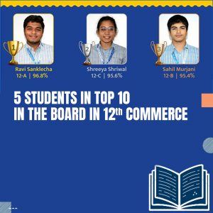 5 Students in Top 10 in the Board in XII Commerce
